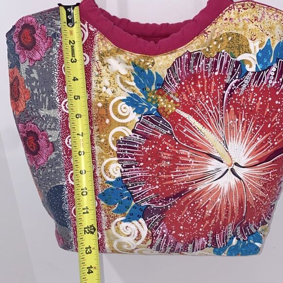 Sun N Sand Messina Large Cotton Tote Tropical Hibiscus Floral Design - Picture 12 of 17